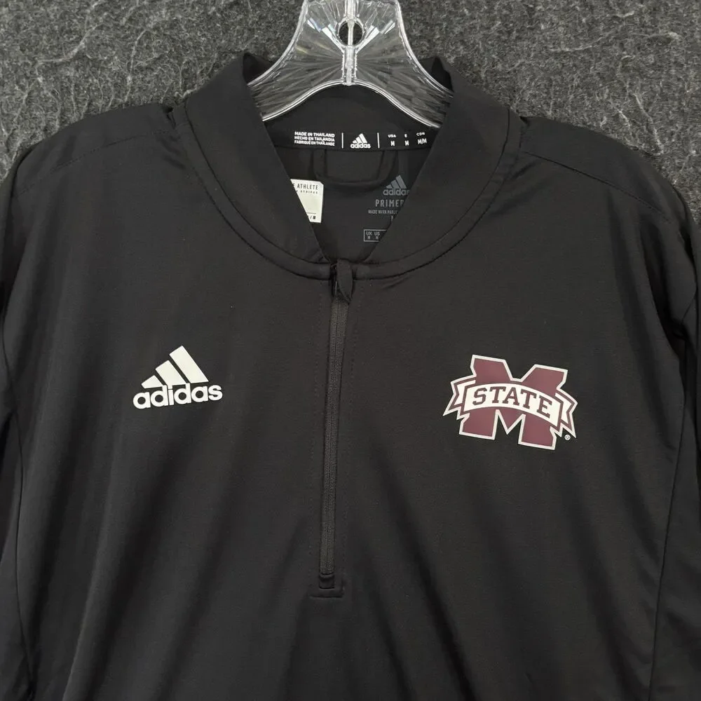 Mississippi State Bulldogs Pullover Men's Medium Black Basketball 1/4 Zip Adidas